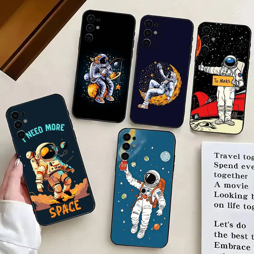 

Cute Hey A-Astronaut-ES Phone Case For Samsung S25,S24,S21,S22,S23,S30,Ultra,S20,Plus,Fe,Soft Silicone Black Cover