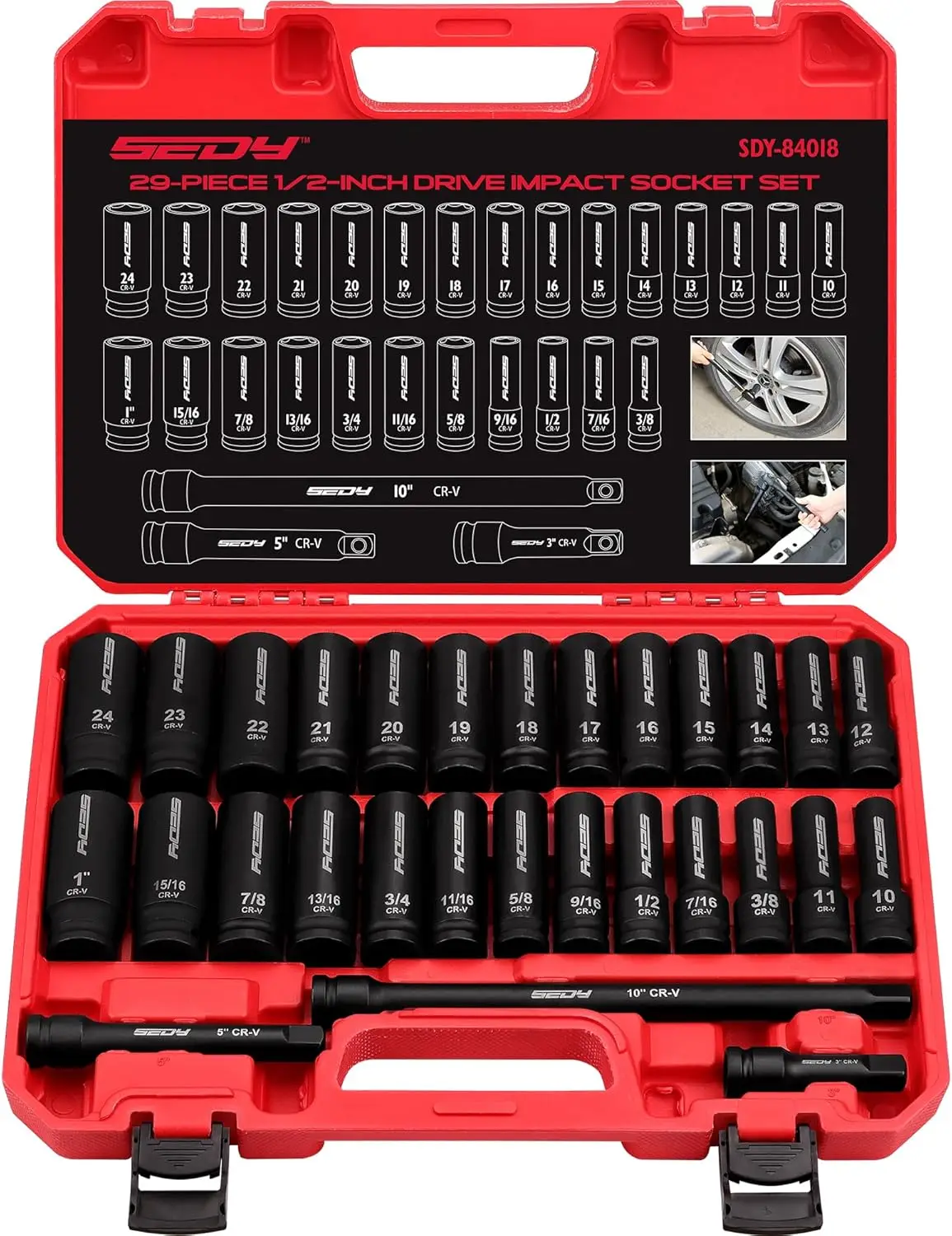 29-Piece 1/2" Drive…