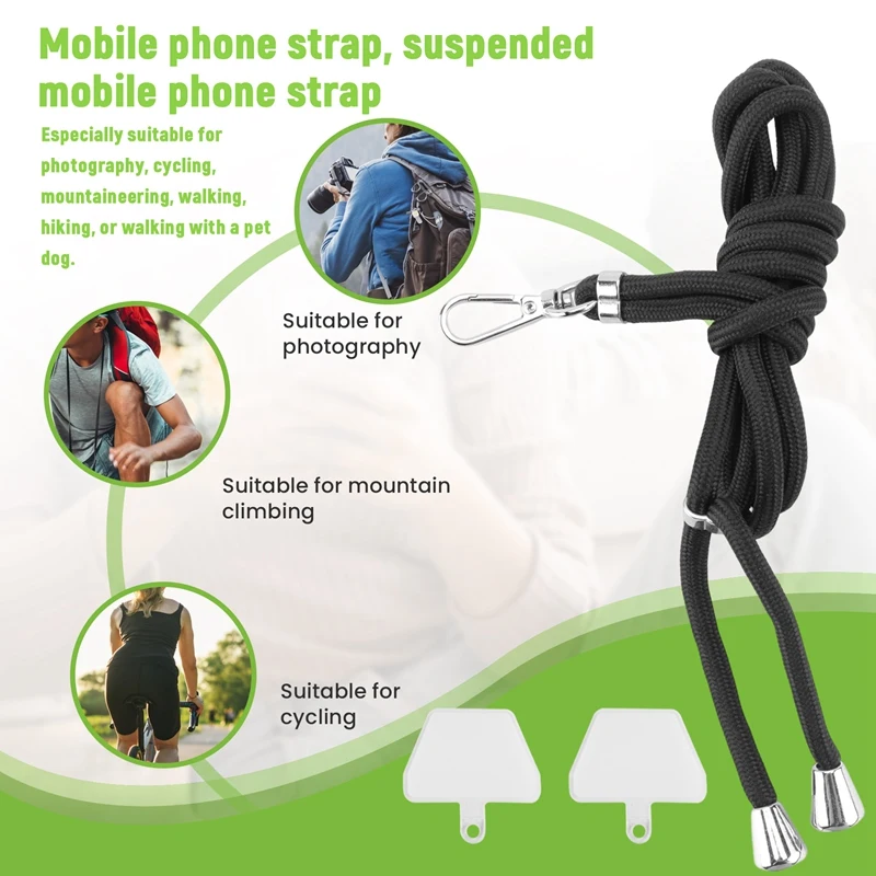 걸이식 휴대폰 랜야드 거치대, 2 개 투명 패치, 범용 휴대폰 랜야드