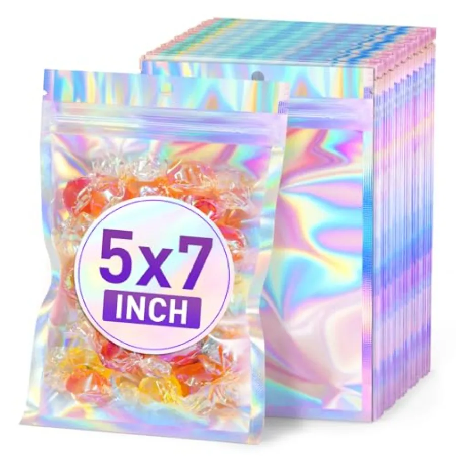 Bags Mylar Bags Resealable PCS Smell Proof Packaging Bag Pouch for Bead Goodie Snack Candy Jewelry Party Favor Storage Small Bu