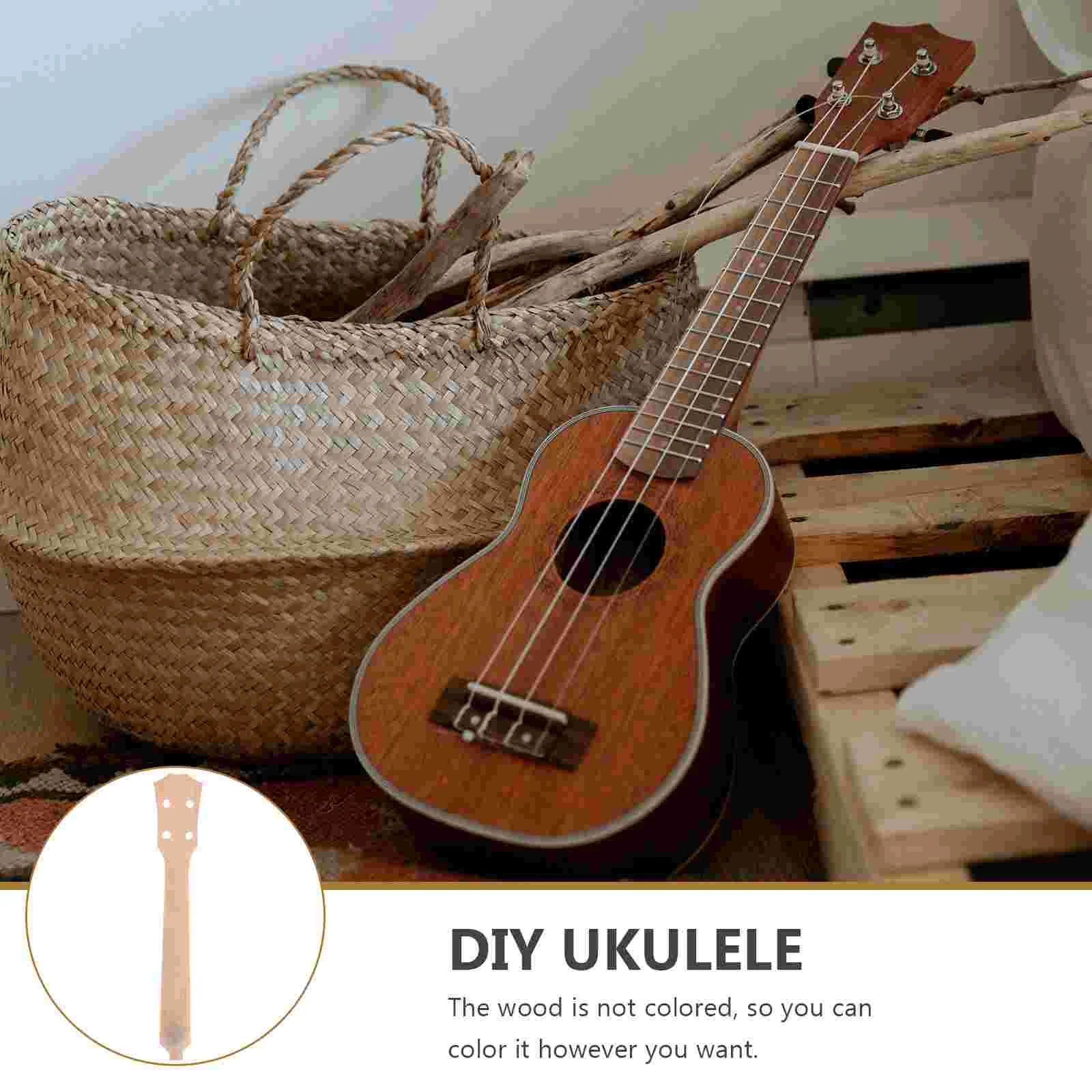 Ukulele Neck Handle Wooden Fingerboard Musical Instrument Accessory Instruments for Home DIY Classical Manual Plate