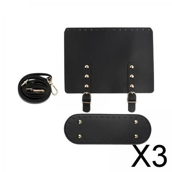 

3 вязаных крючком сумки, регулируемый плечевой ремень для наборов для изготовления кошельков своими руками, черный