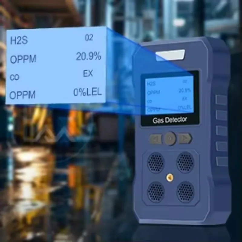 4-in-1 Portable Alarm High Accuracy Digital Methane Oxygen H2S CO Gas Analyzer Multi-Gas Detector