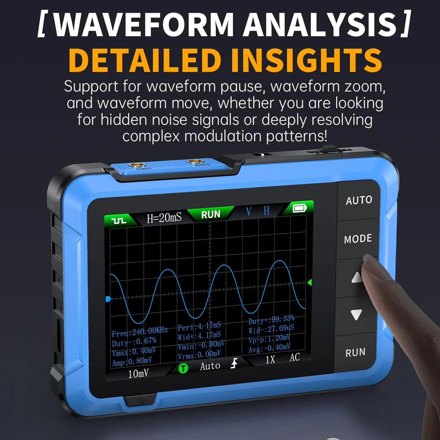 DSO-510 MinI 2-in-1 Handheld Oscilloscope-DDS Signal Gen 10MHz 48MS/s 2.8" TFT Auto/Normal/Single Trigger Electronic Repair Tool