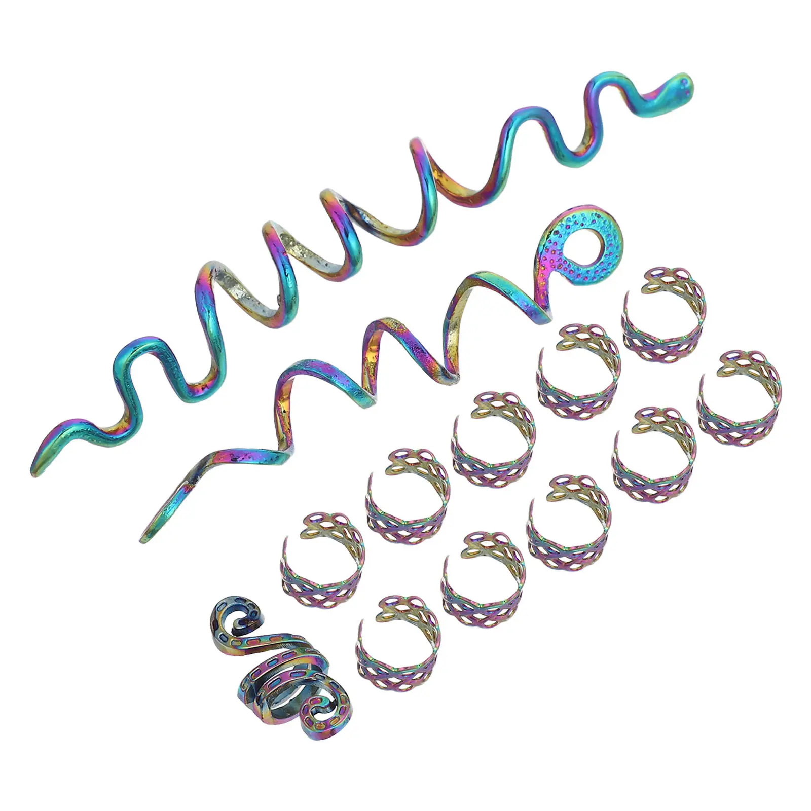 

Набор винтажных заколок для волос, украшения для кос и дредов, металлические спиральные кольца, аксессуары для плетения кос, подарок
