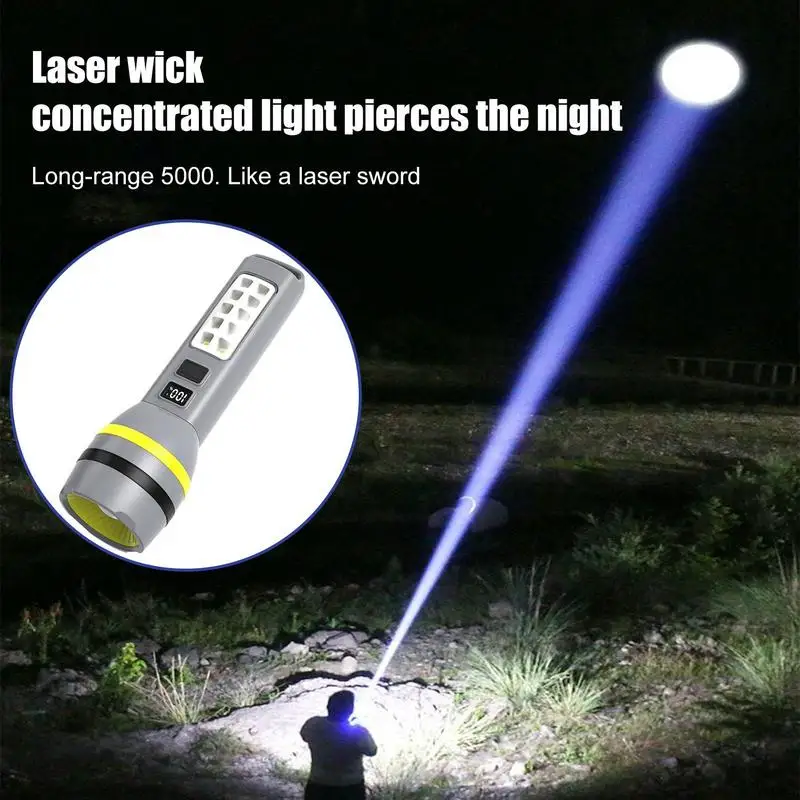 Solar Flashlight Waterproof USB Solar Power Flashlight Compact Three-Speed Adjustment Lamp Lights For Fishing Camping Hiking