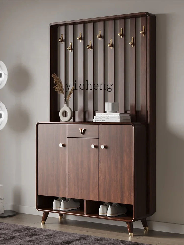 

New Chinese Style Home Large Capacity with Hanger Shoe Cabinet Entrance Living Room Entrance Cabinet Simple Modern