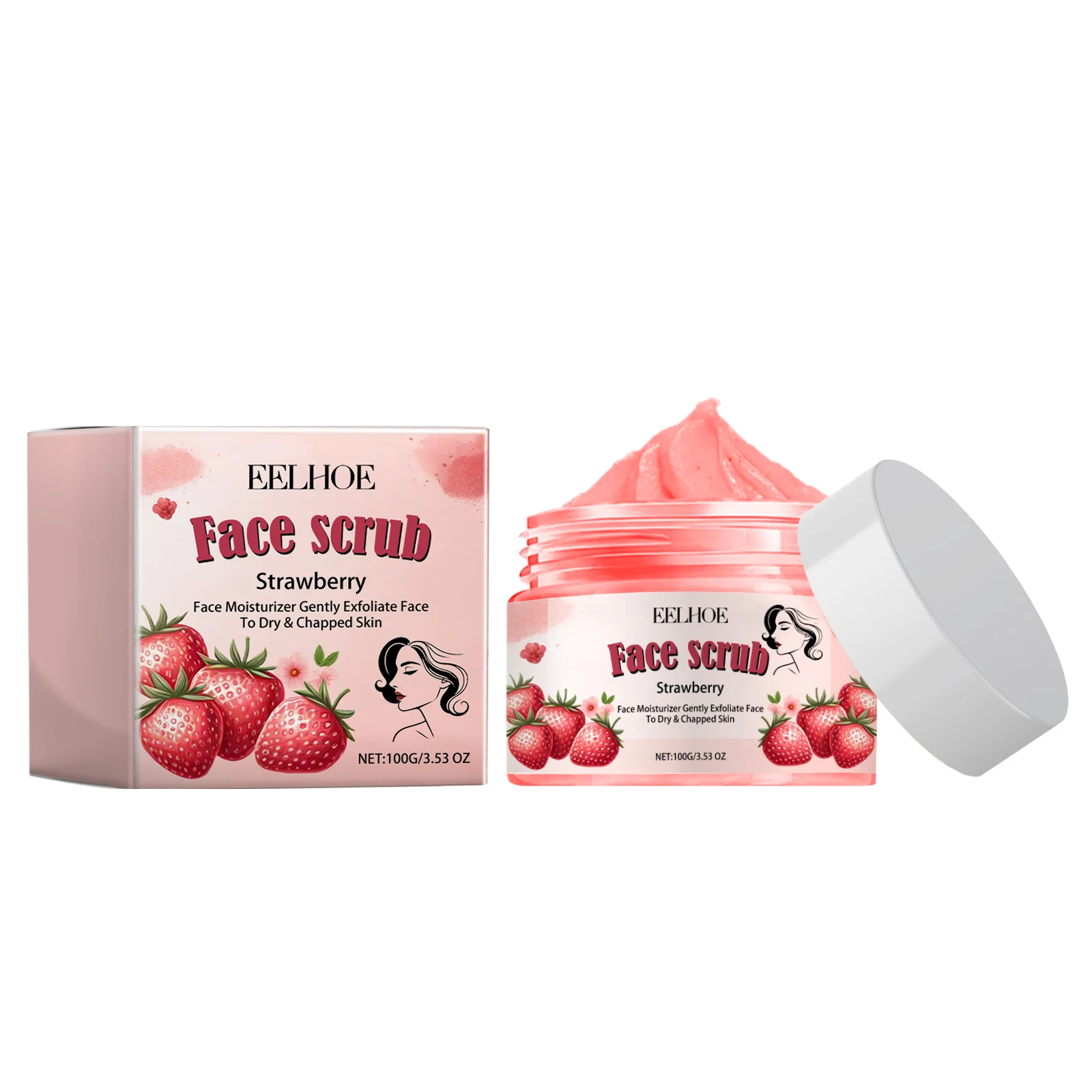 

EELHOE Face Scrub Soften Cutin Supple Skin Moist Water Embellish Burnish 2pcs