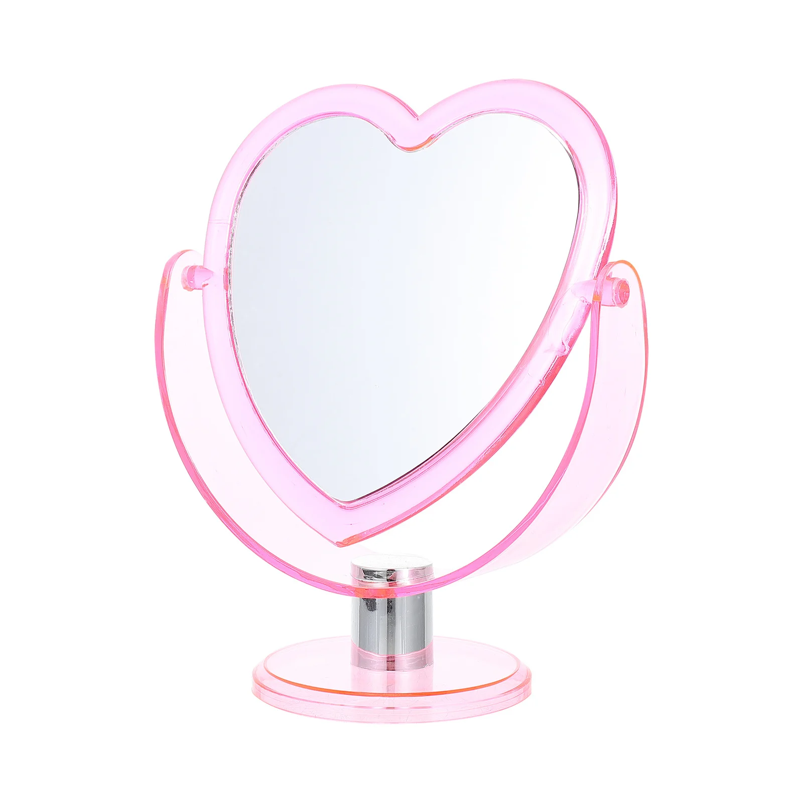 

Lovely Heart Shape Dresser Mirror High Definition Double-Sided Rotatable Vanity Tabletop Mirror Perfect for Bedroom Living Room