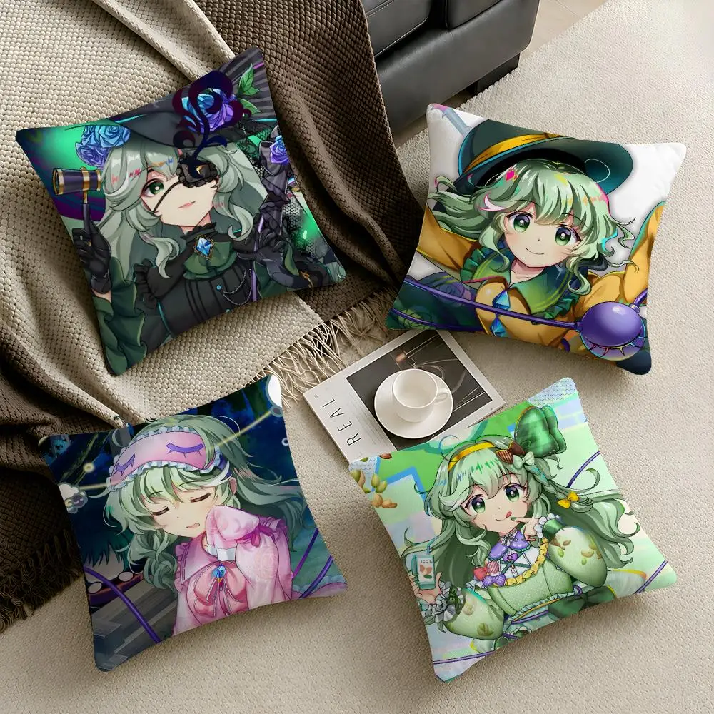 Gaming Touhou Koishi Komeiji Cushion Cover Throw Pillow Soft Short Plush Cozy Durable Colorfast For Sofa Bedroom Home Decor Gift