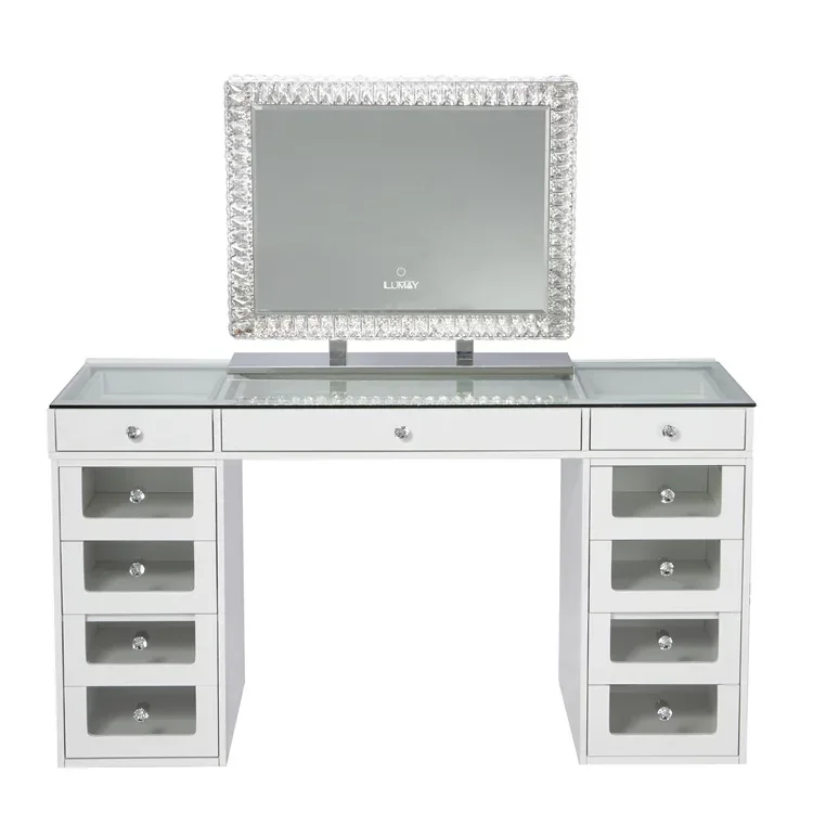 

High Gloss Luxury Bedroom Dresser Table Makeup Desk Vanity Dressing Table with Mirror