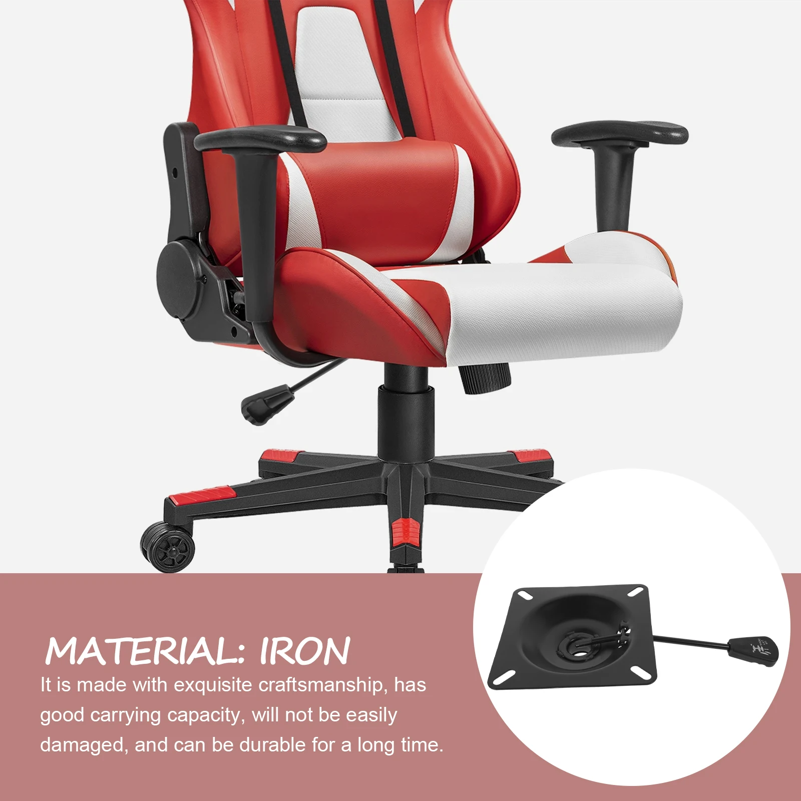 

1pc Heavy Duty Iron Office Chair Tilt Control Base Swivel Lift Mechanism Universal Chassis Gaming Parts Adjustable Seat