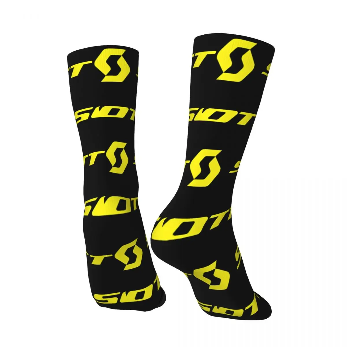 Happy Men's compression Socks Stylish Retro Harajuku Bicycle TRENDY Scotts's LOGO Novelty Pattern Crew Crazy Sock Gift Printed