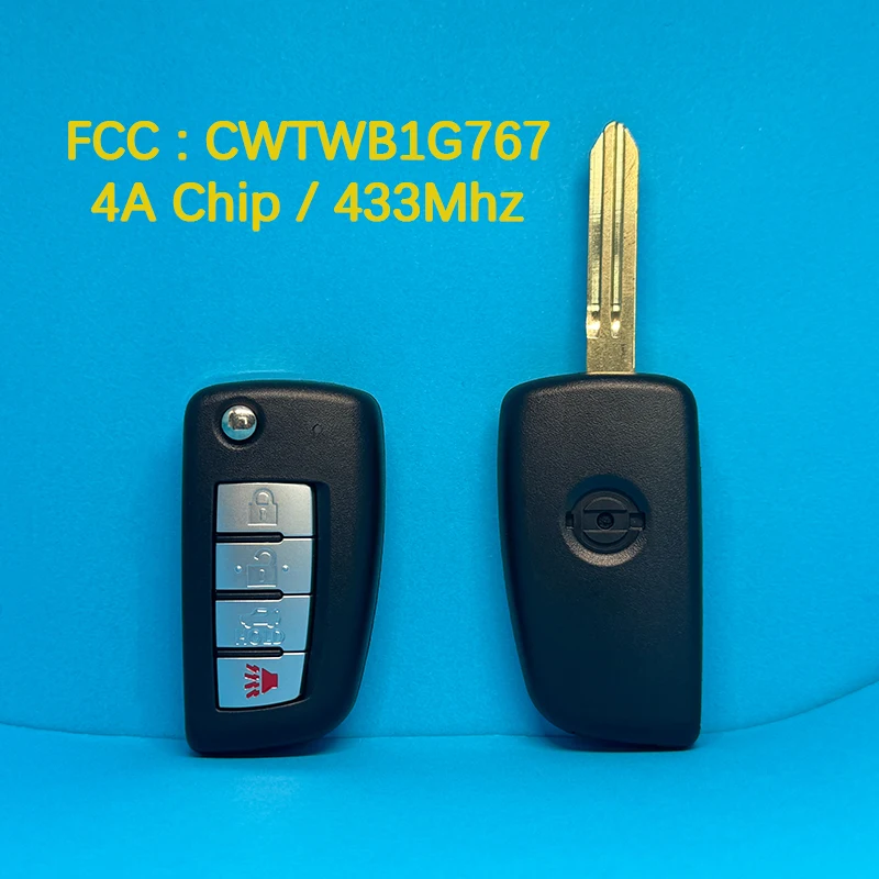 CN027114 Aftermarket 4 Button Remote Contral Key Fob 4A Chip 433Mhz FCC CWTWB1G767 For N-issan Rogue 2014-2017