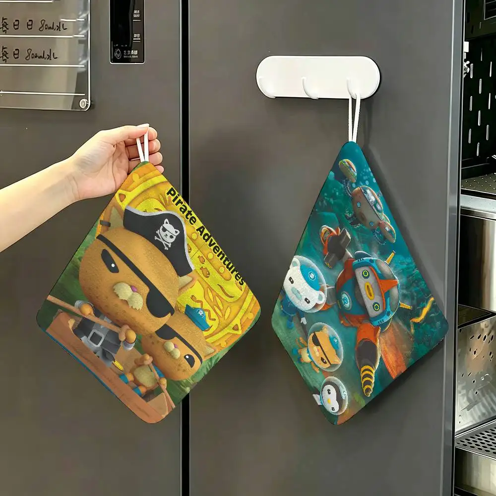 The O-Octonauts Polyester Cotton Hand Wiping Towel, Anti-shrink Hanging Kitchen Cloth for Household Cleaning