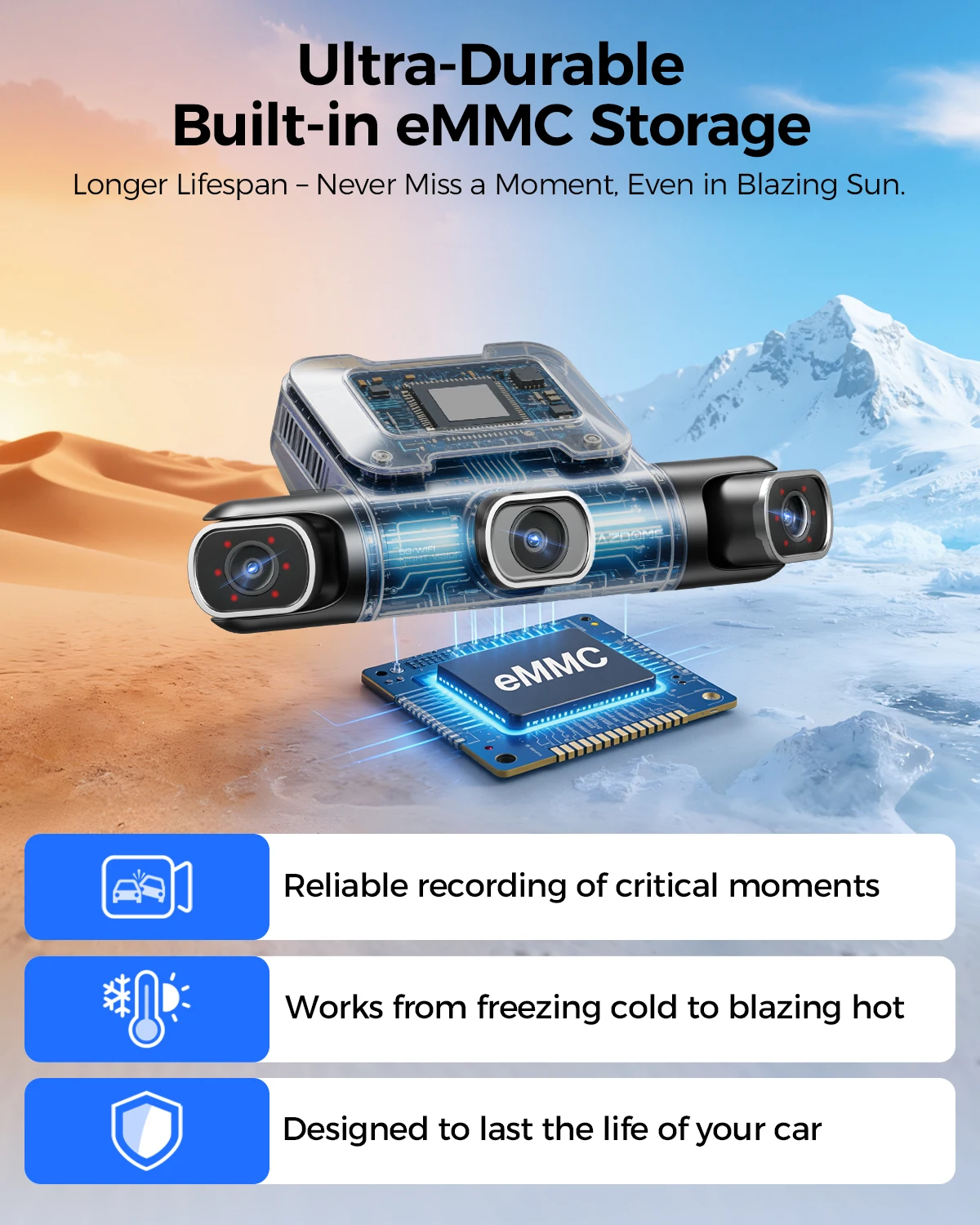 AZDOME M660 2.5K+3*1080P 4채널 차량용 블랙박스 GPS 5G 와이파이 ... - 4