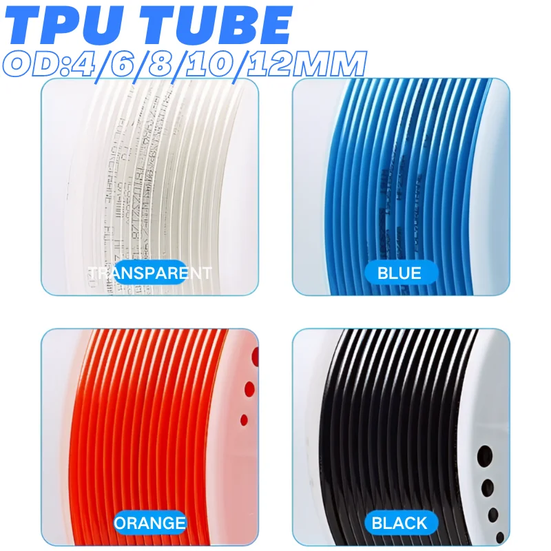 

10M/20M/50M/100M Pneumatic Component Air Hose Tube Pipe 4mm 6mm 8mm 10mm 12mm PU Polyurethane Air Compressor Tubing