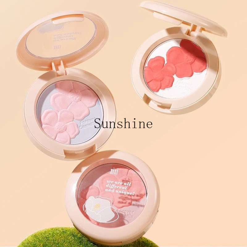 

Blush disc cute gills blue purple waterproof sweat-proof plain face natural highlight grooming blush disc