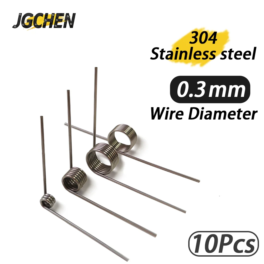 

10Pcs 304 Stainless Steel Torsion Spring 0.3mm Wire Angle 60 90 120 180 Degrees Coils 3 6 9 Turns Custom Industrial DIY Part