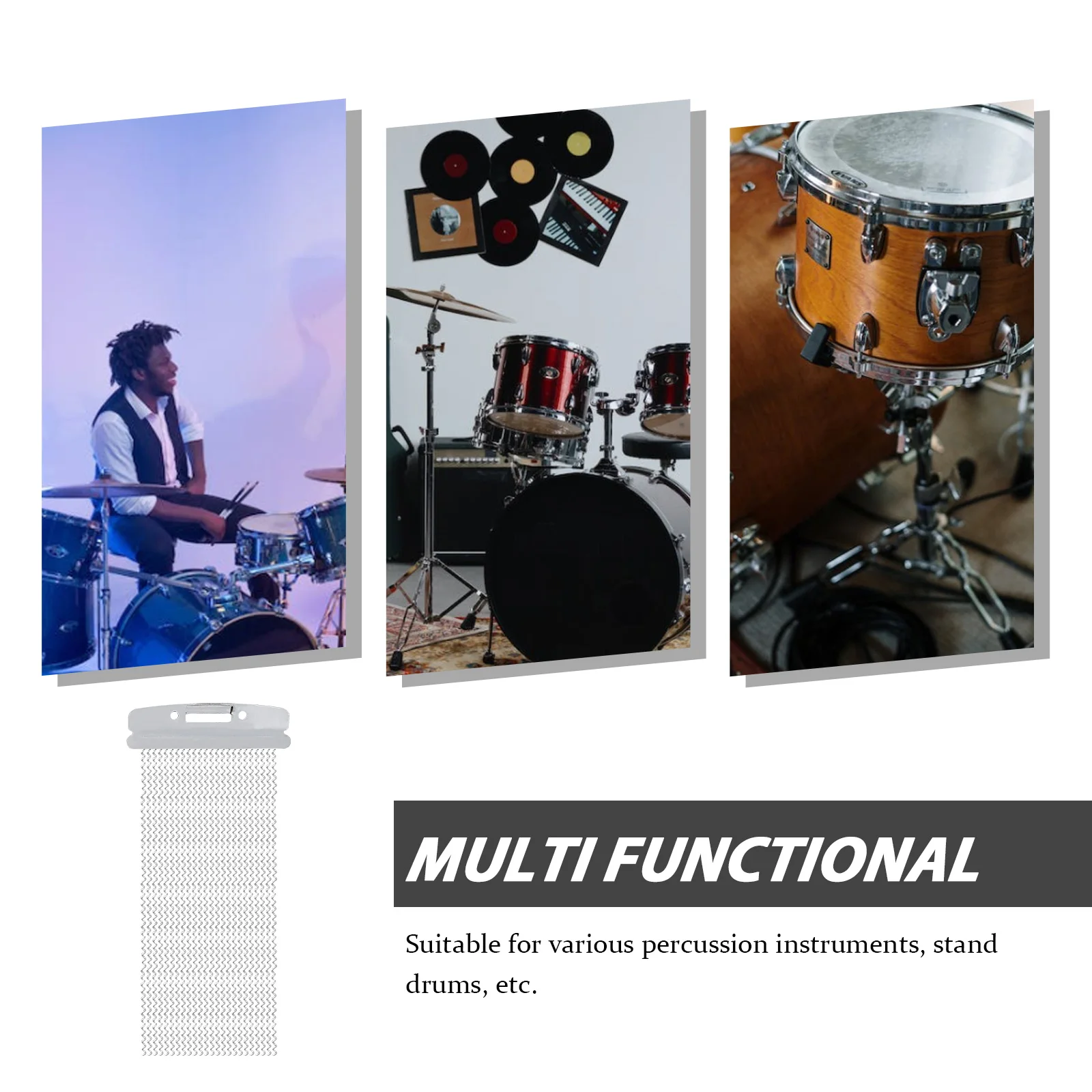 

Snare Drum Wire Straps Durable Iron Replacement Sand Belt Anti-Choking End Plates Professional Percussion String