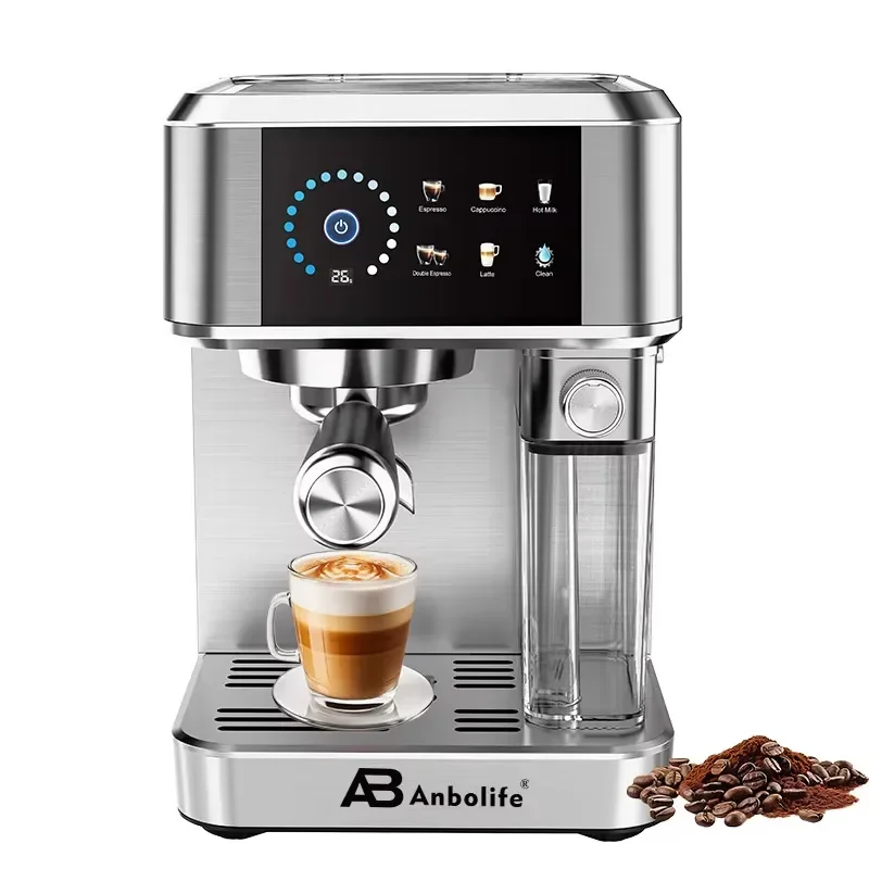 Anbolife New Arrival Semi-Automatic Coffee 1.5L Water Tank One Touch Espresso Machine for Home Use OEM&ODM