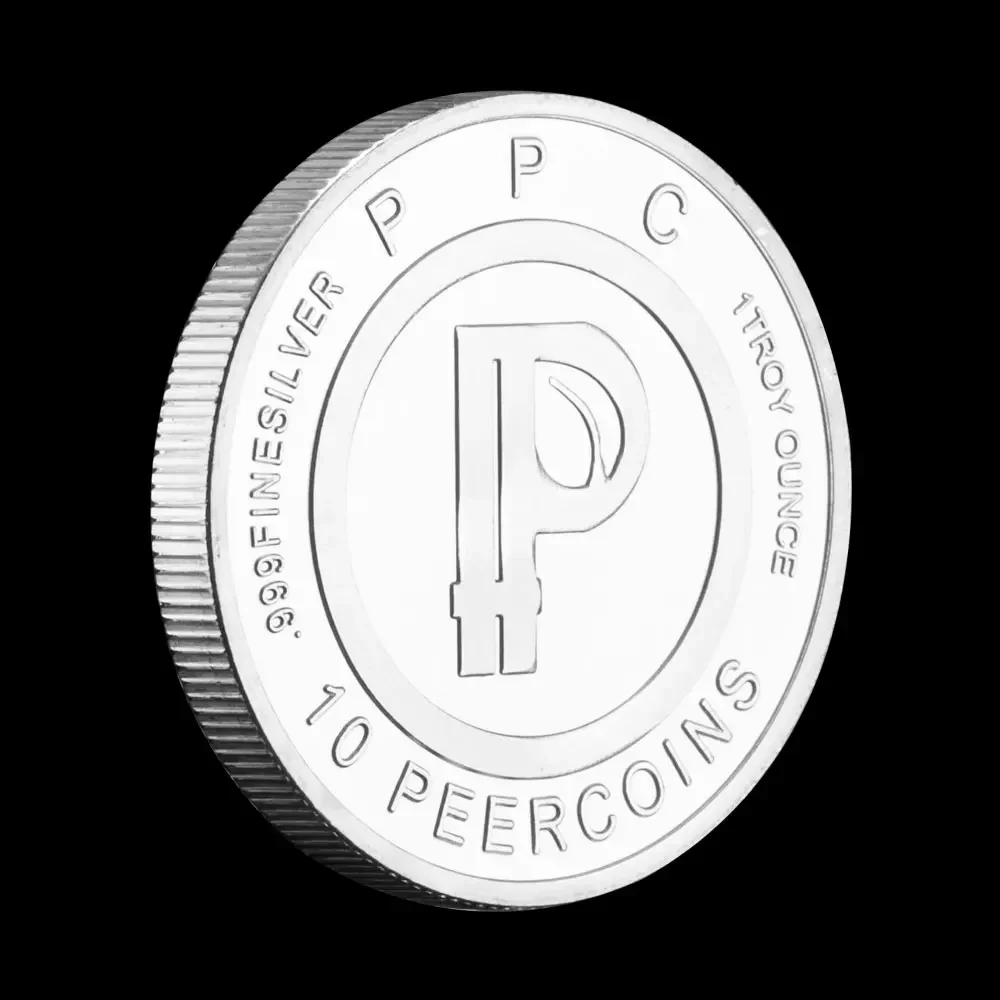 Peercoin Collectible Silvery Plated Souvenir Coin Cryptocurrency Physical Crypto Commemorative Coins