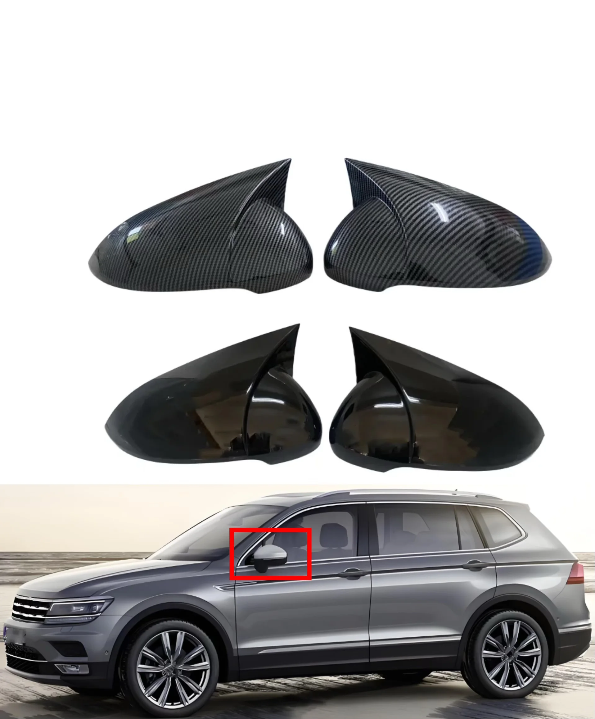 

Car Rearview Side Mirror Cover Fit For VW Tiguan Allspace L MK2 2017 2018 2019 2020 2021 2022 Rear View Mirror Cover Trim