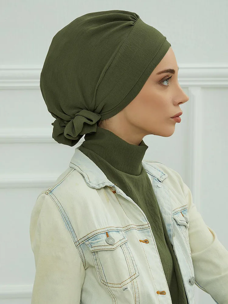 Flower Design Hat Hijabs For Woman Cap Instant Hijabs for Women Turban Hat Ladies Head Wrap Indian Hat