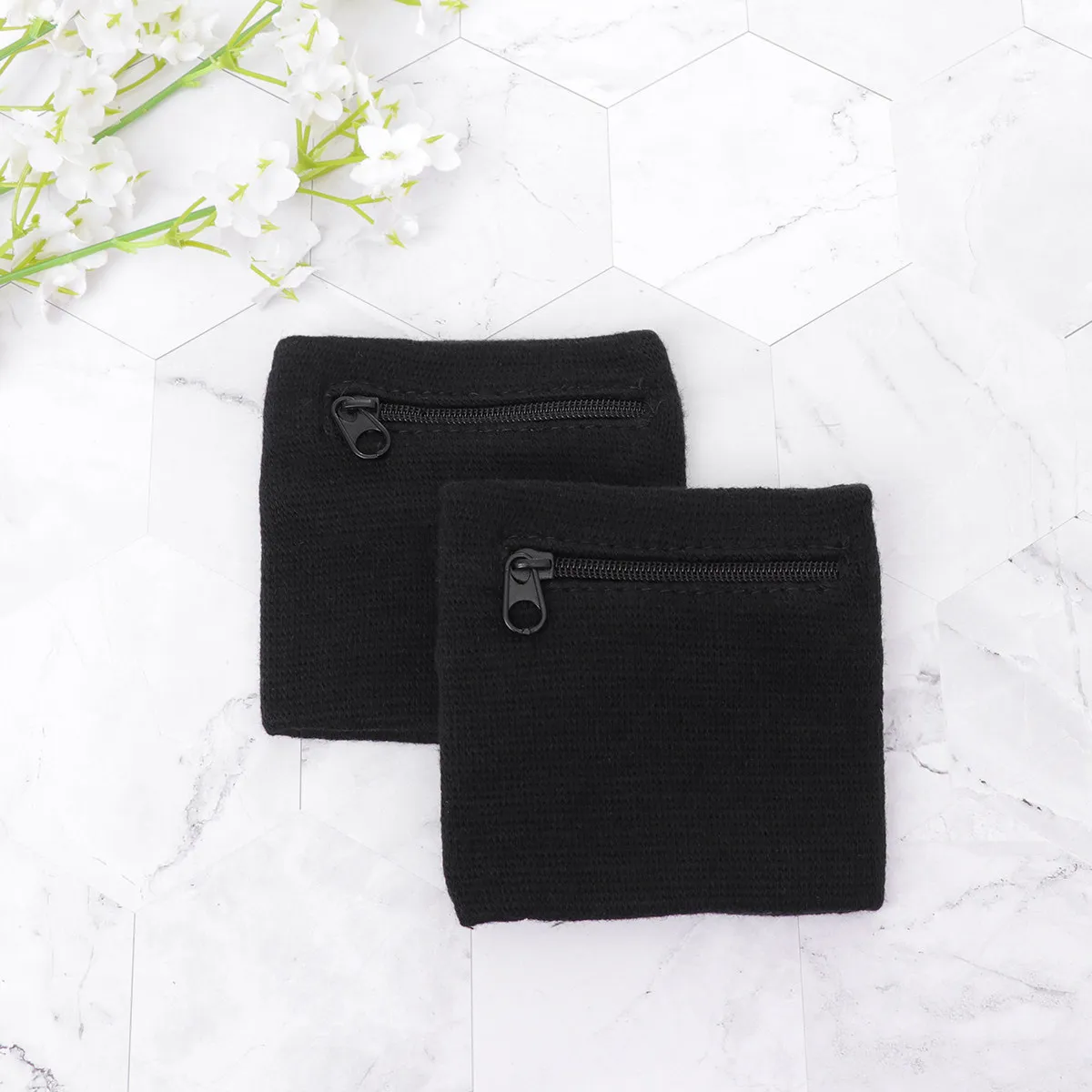 

2Pcs Wristband for Running Portable Coin Bag Secure Zipper Pouch Small Keys Wallet for Daily Outdoor Sports Activities