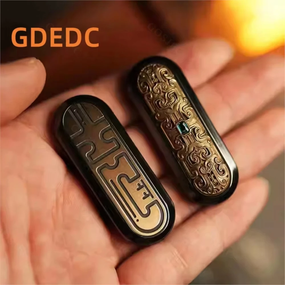 GDEDC Zirconium Brass Intensive Paragraph Slider Fidget Toys Office Desk Gadgets Machinery Push Slider Stress relieving toys