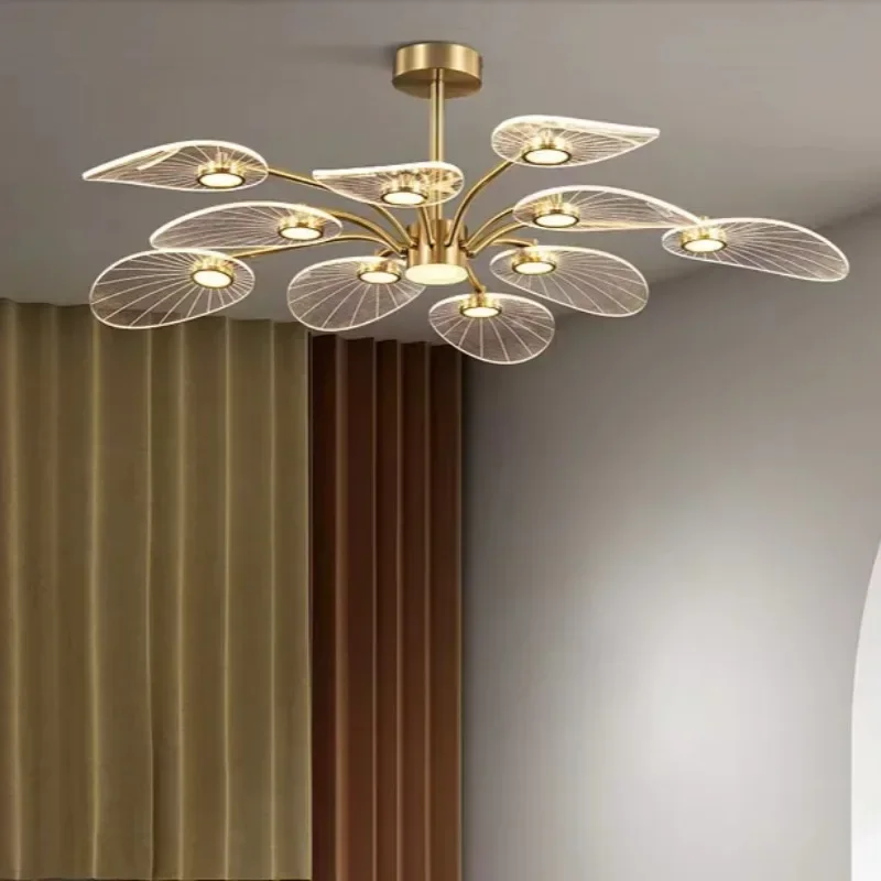 

New Post-modern Simple Living Room Main Light Warm Dining Room Bedroom Study Nordic Ceiling Acrylic Chandelier