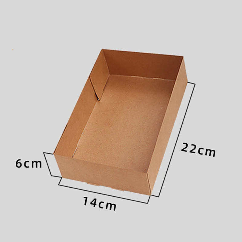 20/50Pcs Kraft Paper Food Trays, 4 Corner Pop Up Foldable Cardboard Snack Fries Holder, Stadium Movie Night Fast Food Container