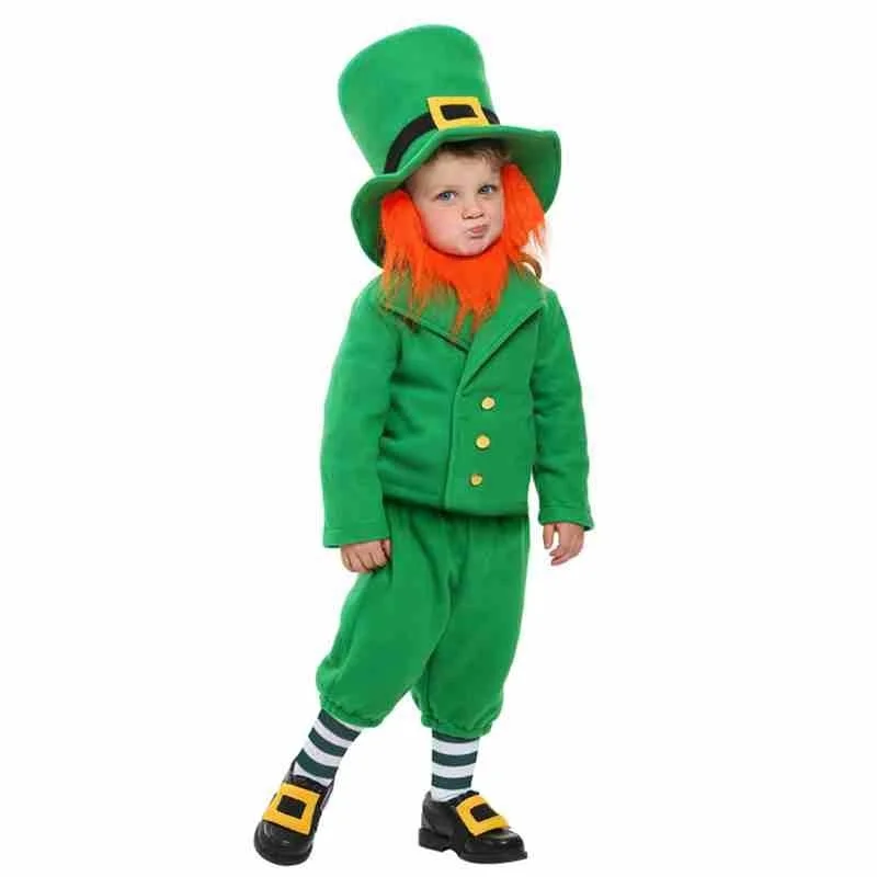 Bambini natale Irish Green Elf St. Patrick Costume Cosplay Folk Festival Party Halloween costumi per bambini per bambini ragazzi ragazze