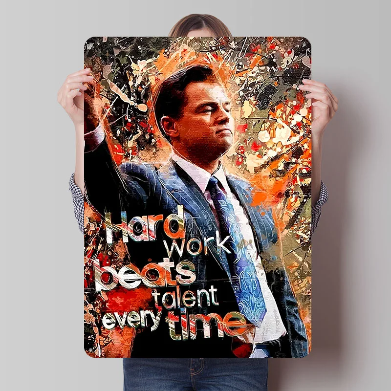 Hard Work Beats Talent Artwork Poster Customized Wall Art Vintage Metal Signs Retro Tin Plaque for Man Cave Decoration Bedroom