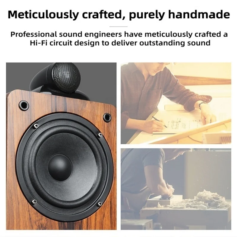 Wooden Vintage Home Audio Player Built-in CD Player Bluetooth AM FM Radio USB MP3 Playback Desktop Radio Speaker System
