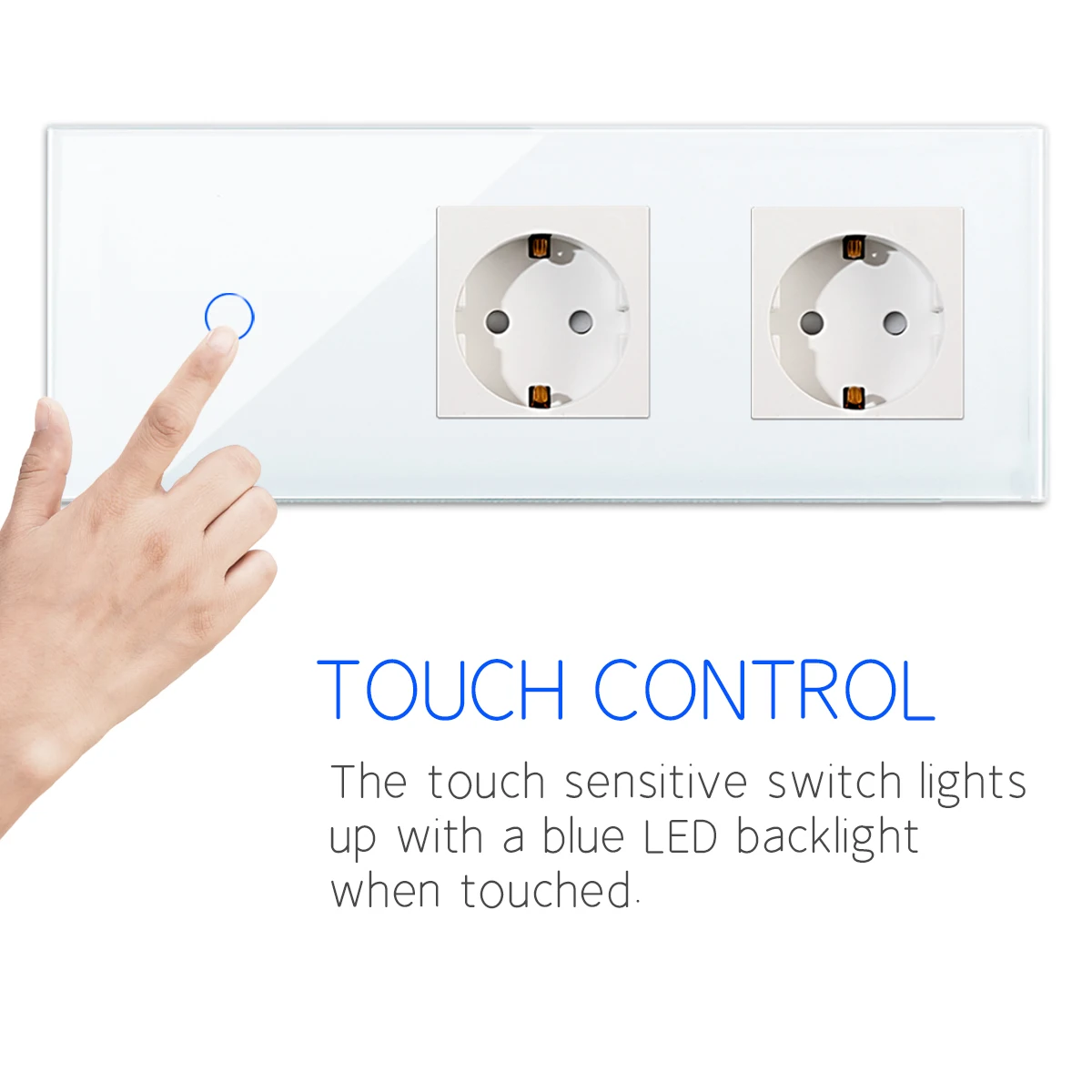 WiFi Tuya Smart Touch Switch con presa elettrica a parete Standard ue Zero Fire Line controllo vocale Alice Smart Life Tuya App