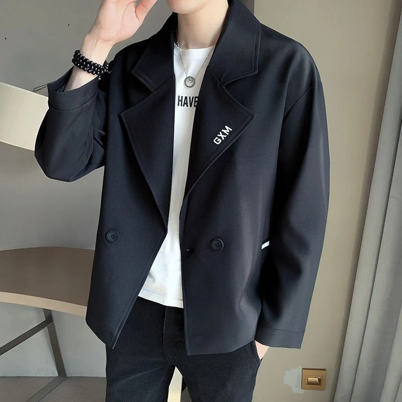 

Весенне-осенняя мужская куртка, черные пальто, роскошные дизайнерские мужские костюмы и пиджаки, модная мужская одежда для джентльменов, повседневная одежда