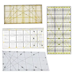 Fenrry 1pc Quilters Ruler with Double Colored Sewing Crafts Grid Lines Patchwork Ruler Quilters Ruler for Cutting Fabric Paper