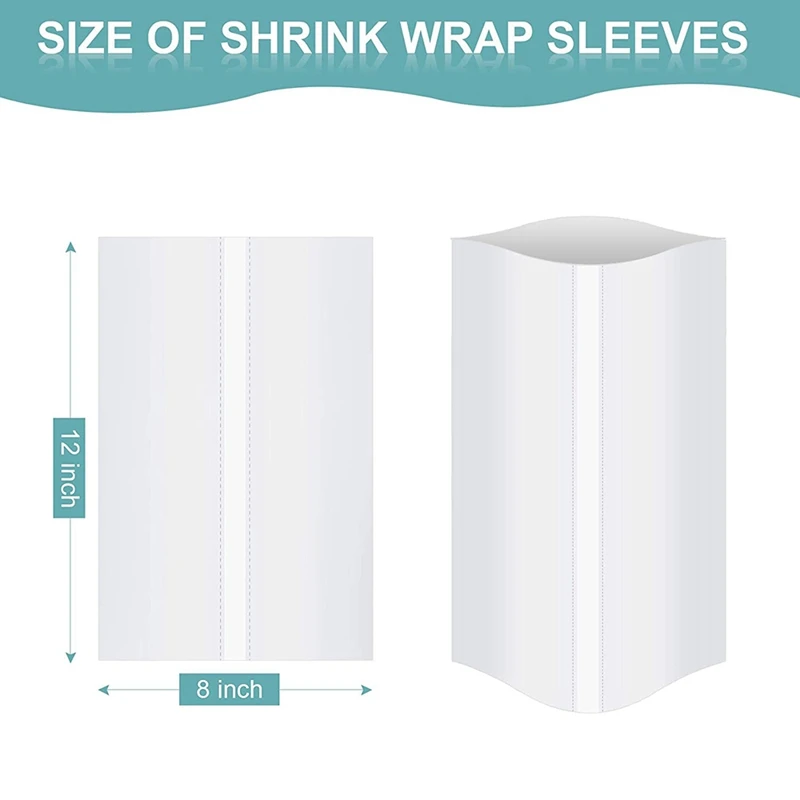 8X12 Inch Sublimation Shrink Wrap Sleeves, 60 Pcs White Sublimation Shrink Wrap For Tumblers, Mugs, Cups And More