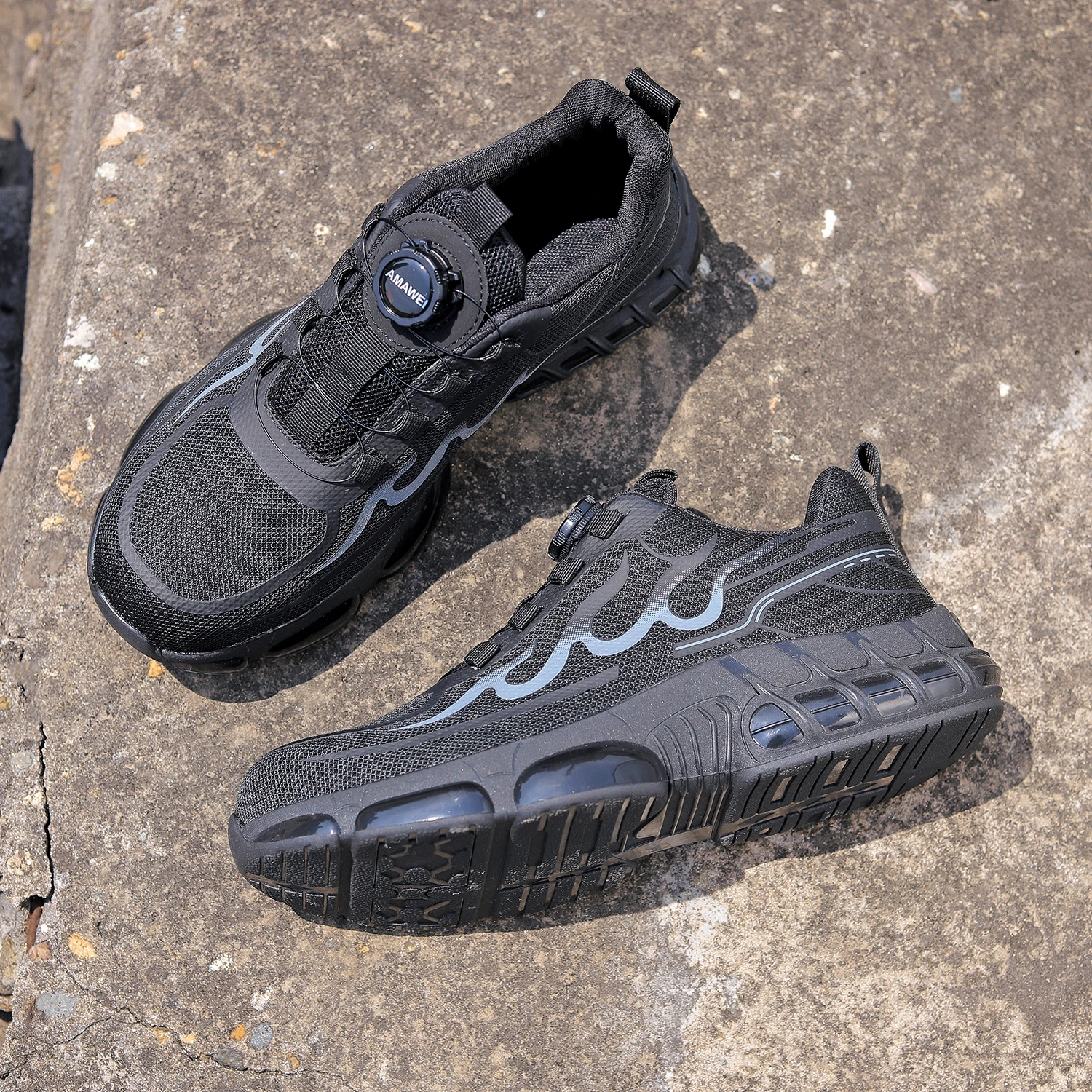 

Steel Toe Safety Shoes Men, Anti-Puncture Anti-Smash Non Slip Industrial Work Boots Lightweight Protection Tactical Boots
