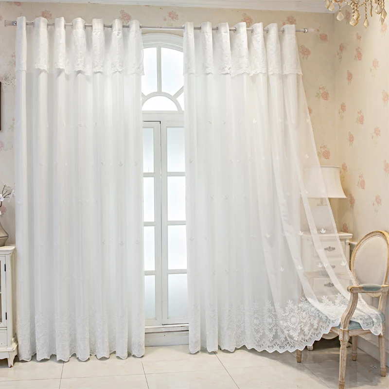 

Полупрозрачная занавеска в стиле принцессы, прозрачная вуаль и шторы, двухслойная занавеска, современный декор комнаты для девочек, спальня, гостиная