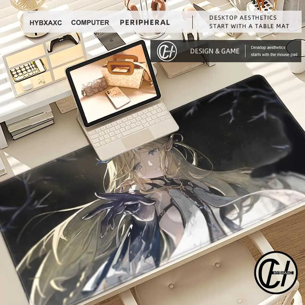 Cartethyia Wuthering Waves Game Rubber Mouse Pad Laptop Play Mat Extra Large Kawaii Non-slip Mouse Pad Gaming Accessories XXL