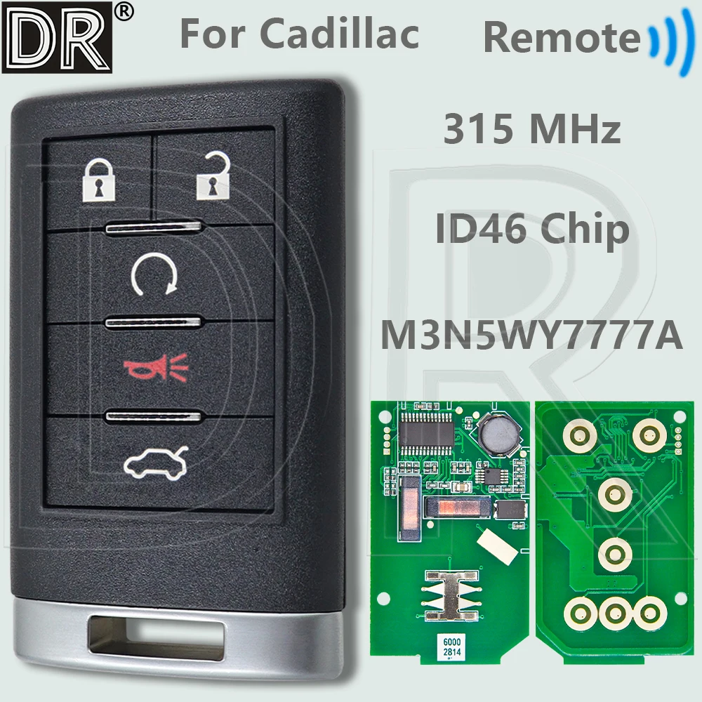 

Беспроводной ключ-пульт для автомобиля с чипом ID46, частотой 315 МГц, модель M3N5WY7777A, для Cadillac SLS, CTS, STS 2008-2015 годов выпуска.