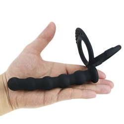 Penis Ring Erotic Silicone Anal Plug Butt Unisex Prostate Massager Bdsm Bondage Stopper Adult Game Sex Toy For Men/Women Couples