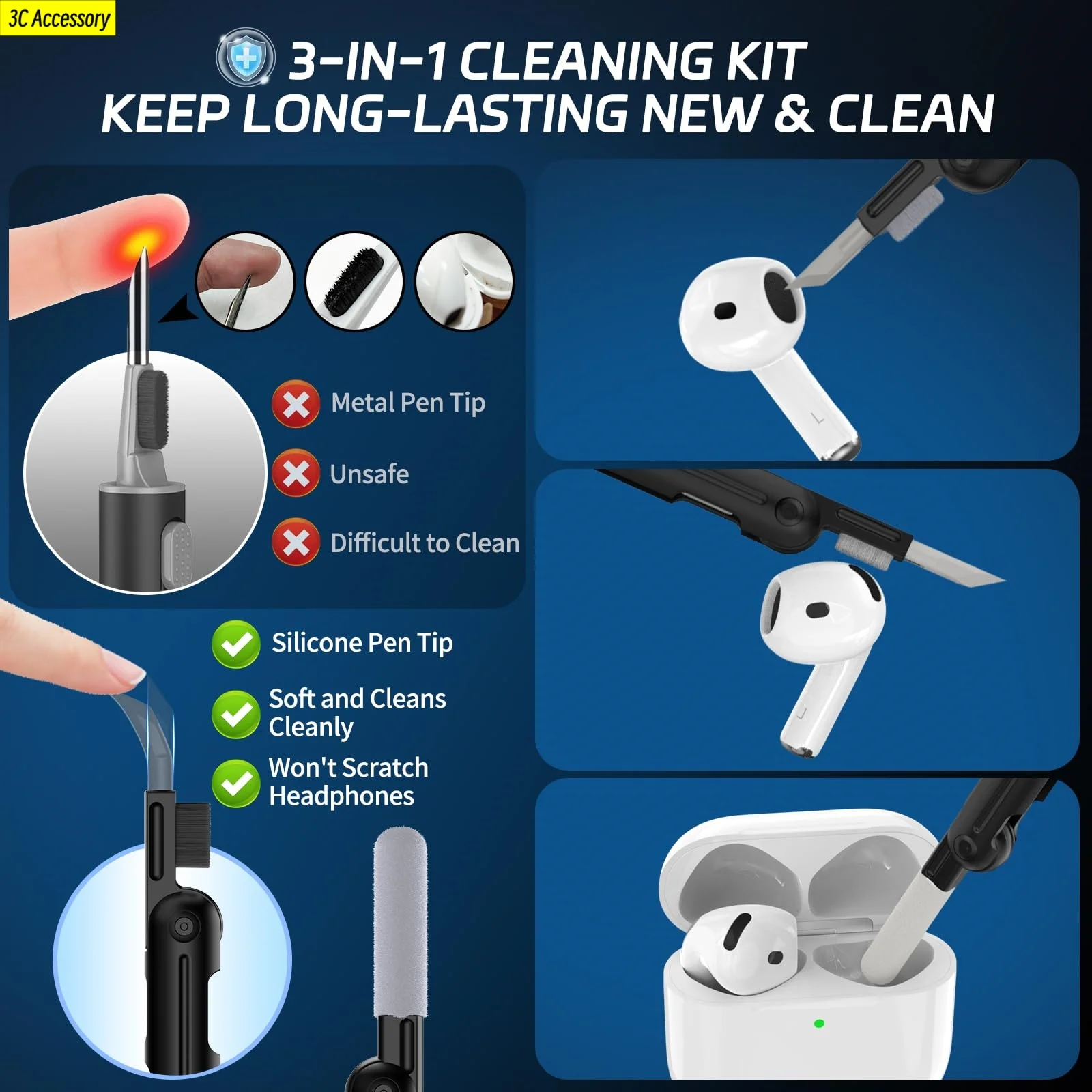 Противоударный чехол для AirPods 4 с активным шумоподавлением и брелком для новейших мужчин AirPods Pro 3 2025, защитная крышка с замком