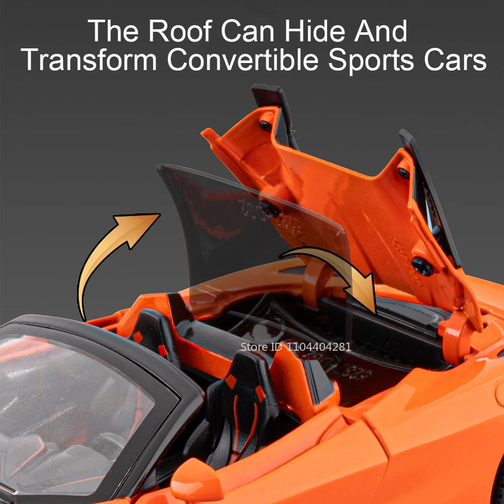 Jouets modèles en alliage 1: 32 S, portes de voiture moulées sous pression, son et lumière ouverte, véhicules miniatures, Collection de bureau, ornements