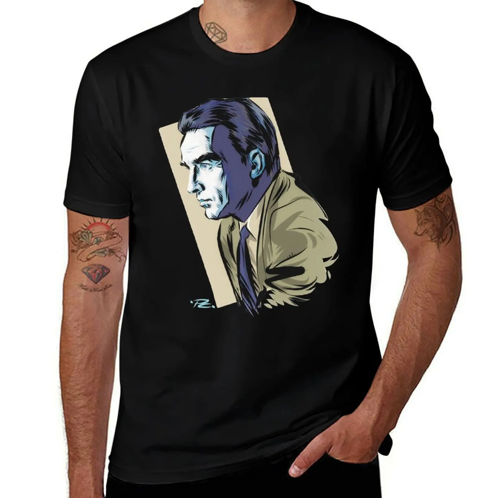 

Montgomery Clift - An illustration by Paul Cemmick T-Shirt heavyweights cotton graphic tees plain mens graphic t-shirts hip hop