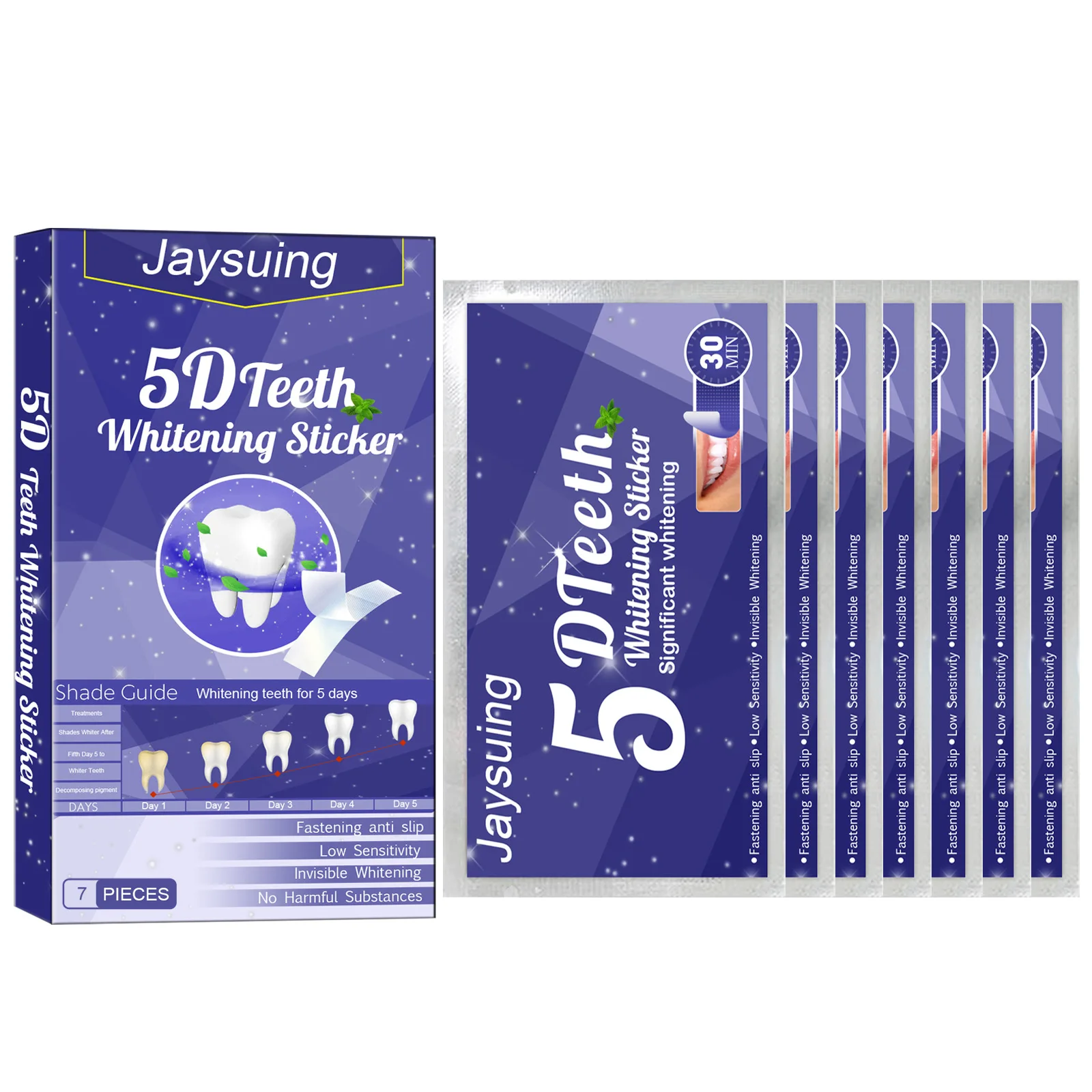 5d Whitening Tanden Stickers 7/14 Paar Gel Whitening Strips Vlek Verwijdering Mondhygiëne Verzorging Strip Tandheelkundige Bleekinstrumenten