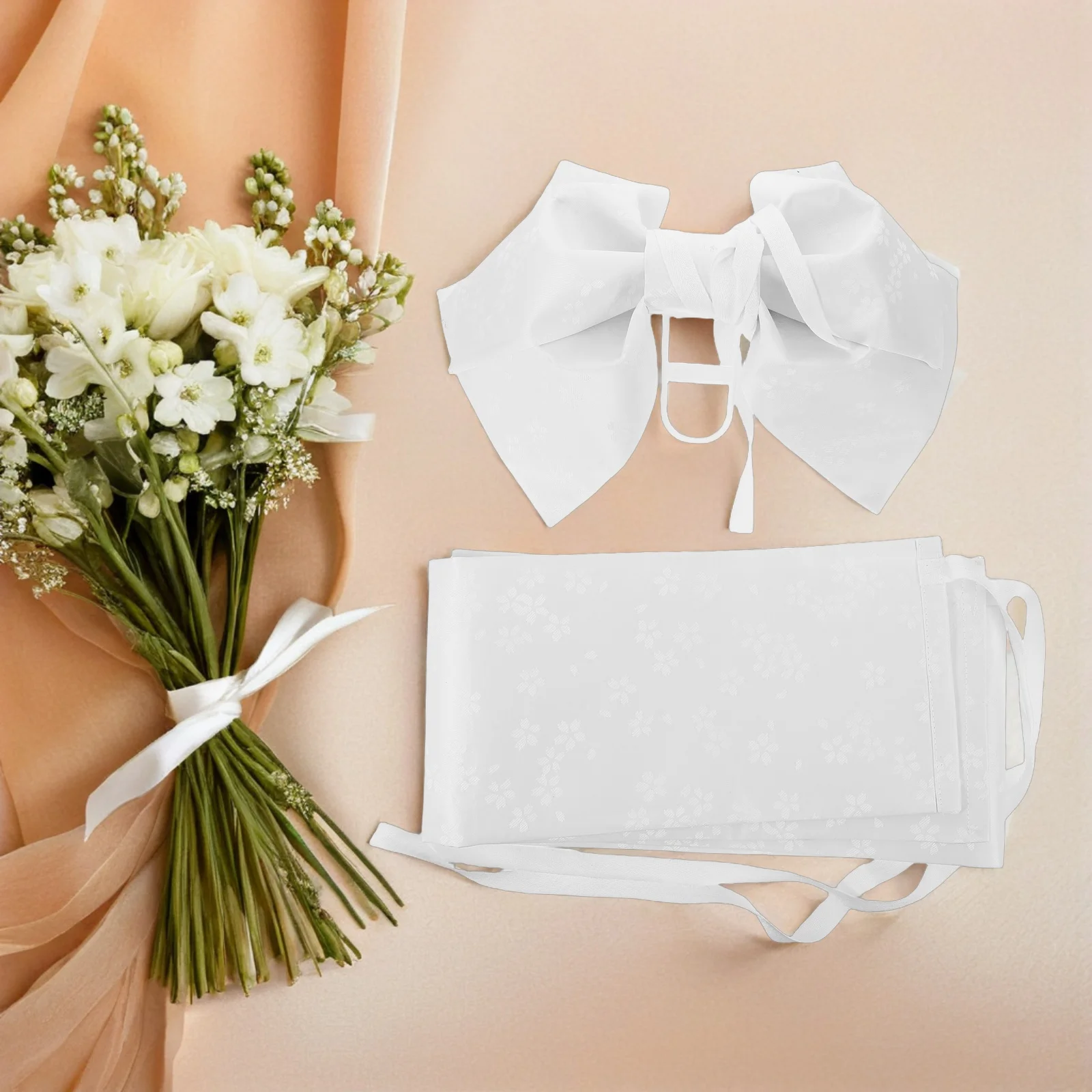 เข็มขัดคาดเอวแบบกิโมโนญี่ปุ่น ลายดอกไม้ ดีไซน์โบว์ ผ้าคาดเอวกว้างสำหรับผู้หญิง ผ้าคาดเอวแบบดั้งเดิมสำหรับพิธีชงชา เทศกาล คอสเพลย์ ฮันฟู