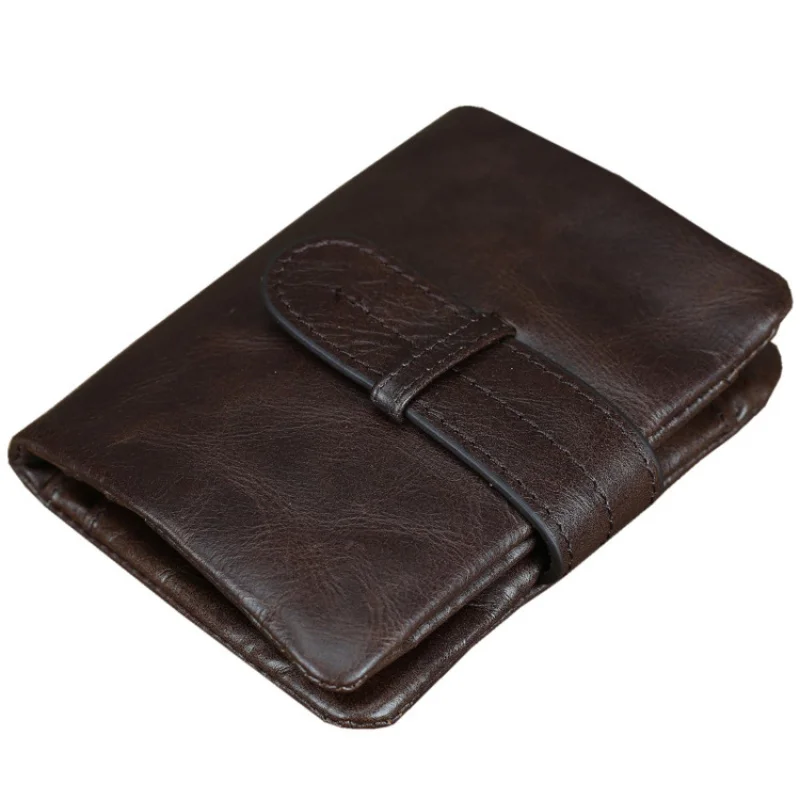 Super soft distressed leather wallet full grain cowhide vintage waxed leather bifold & Long wallet for men and women